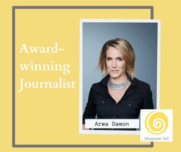May be an image of 1 person and text that says 'Award- winning Journalist Arwa Damon ១ blossom hill'